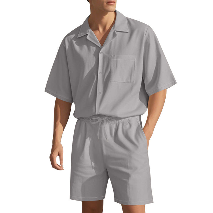 Herren modisches Sommer Set aus komfortablem Kurzarmhemd und Shorts Echoarchiv
