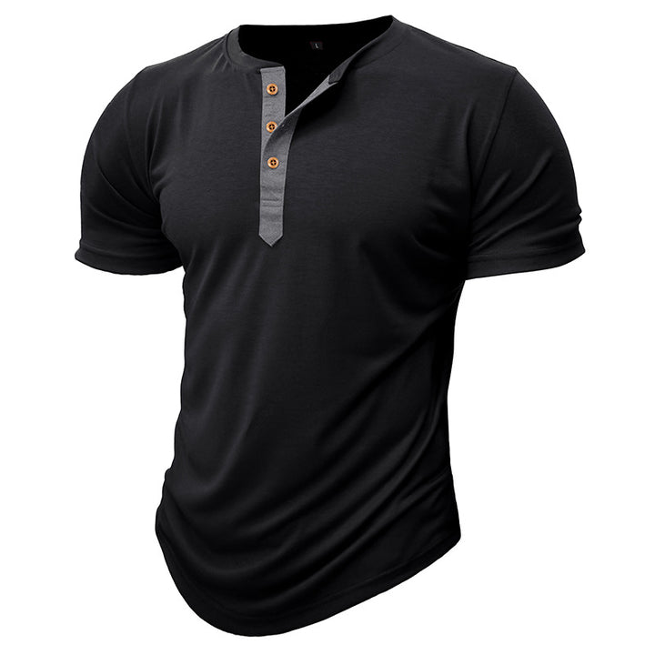 Herren Henley T-Shirt mit Knöpfen und lässigem Schnitt Echoarchiv