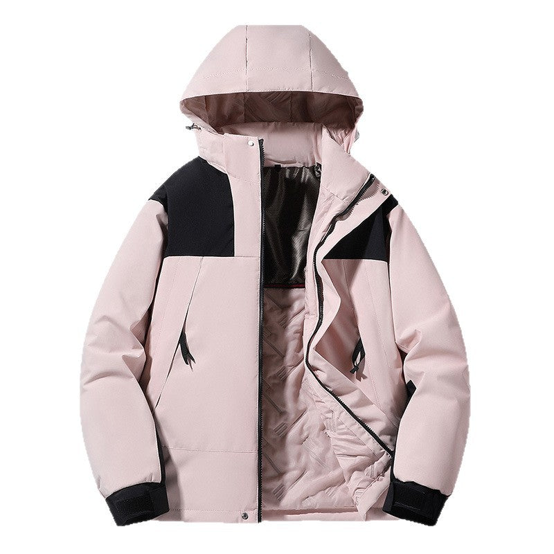 Herren Softshell-Isolationsjacke mit Kapuze, Kontrastbesatz und verstellbaren Klettverschluss-Manschetten – Taviero
