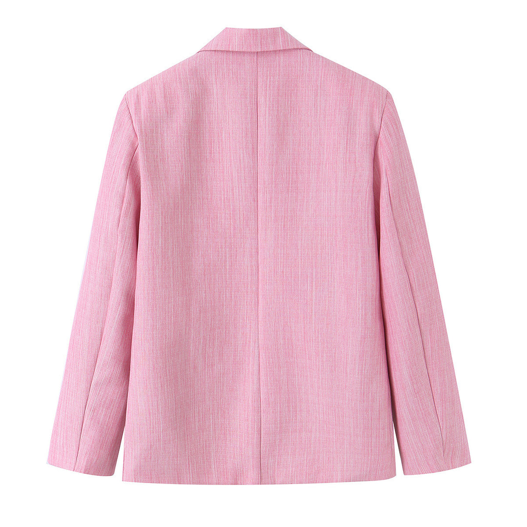 Damen Zweiteiliges Business-Set mit tailliertem Ein-Knopf-Blazer und weiter Bundfaltenhose Echo Archiv