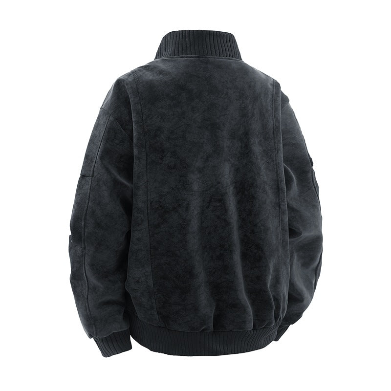 Herren Modische Bomberjacke aus Kunstleder Echo Archiv