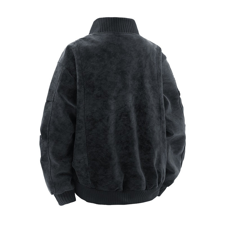 Herren Modische Bomberjacke aus Kunstleder Echo Archiv