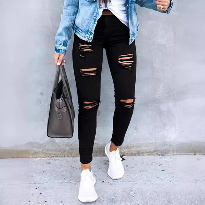 Damen Skinny Jeans mit modischen Rissen – Dénora