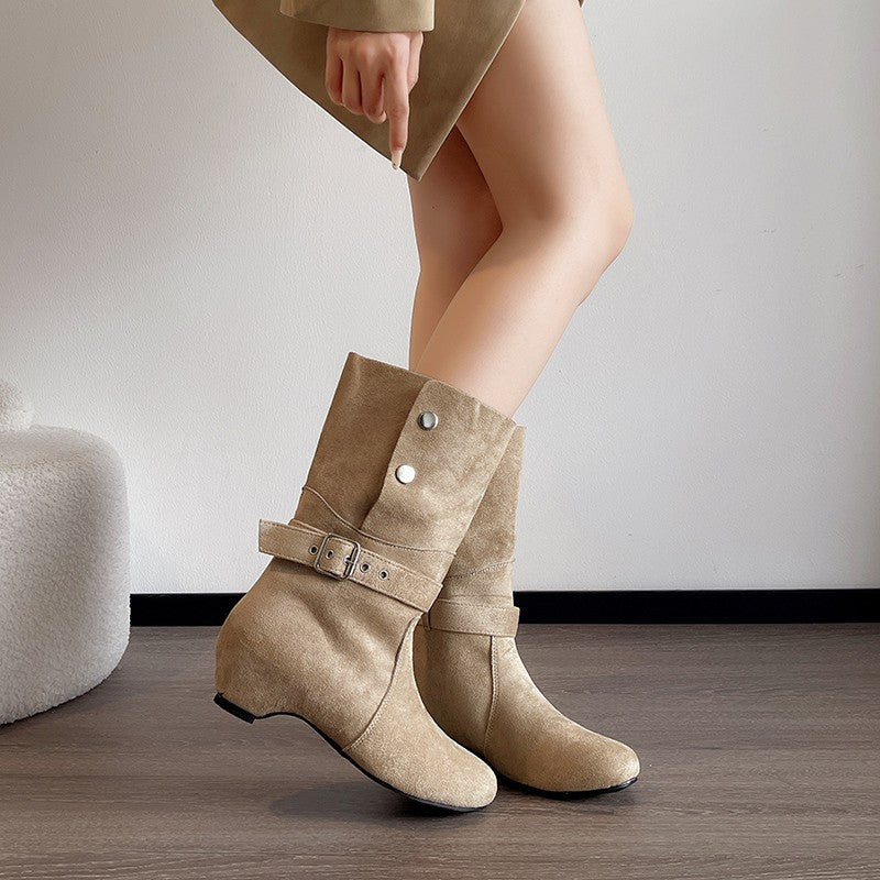 Damen Elegante Stiefeletten mit modischer Schnalle Echo Archiv