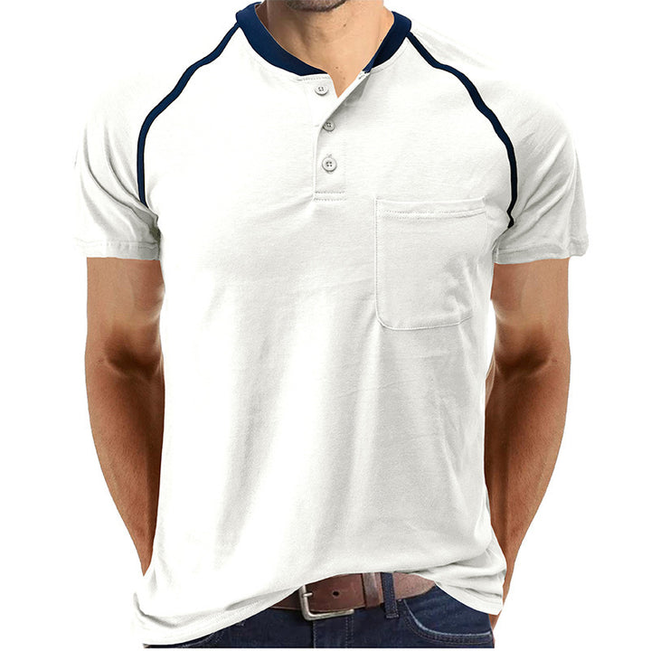 Herren Kurzarmshirt mit modischen Kontrastdetails Echoarchiv
