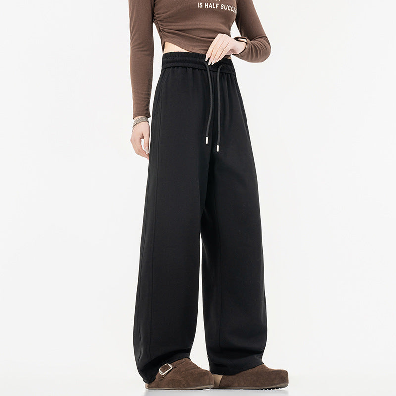 Damen weit geschnittene Lounge-Jogginghose mit elastischem Bund, Kordelzug und lässigem Culotte-Schnitt – Avélisse