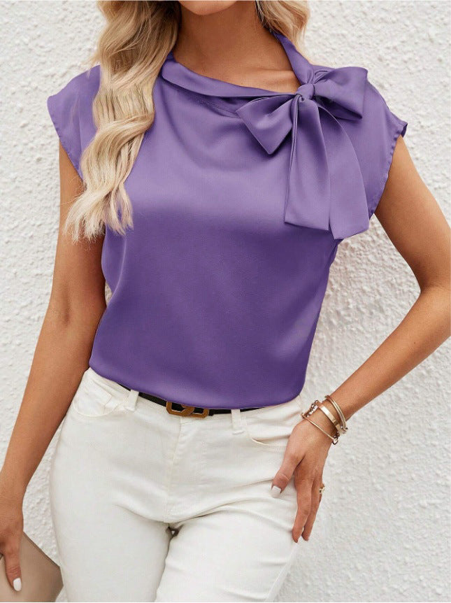 Damen Elegante Satinbluse mit Schleifendetail Echo Archiv
