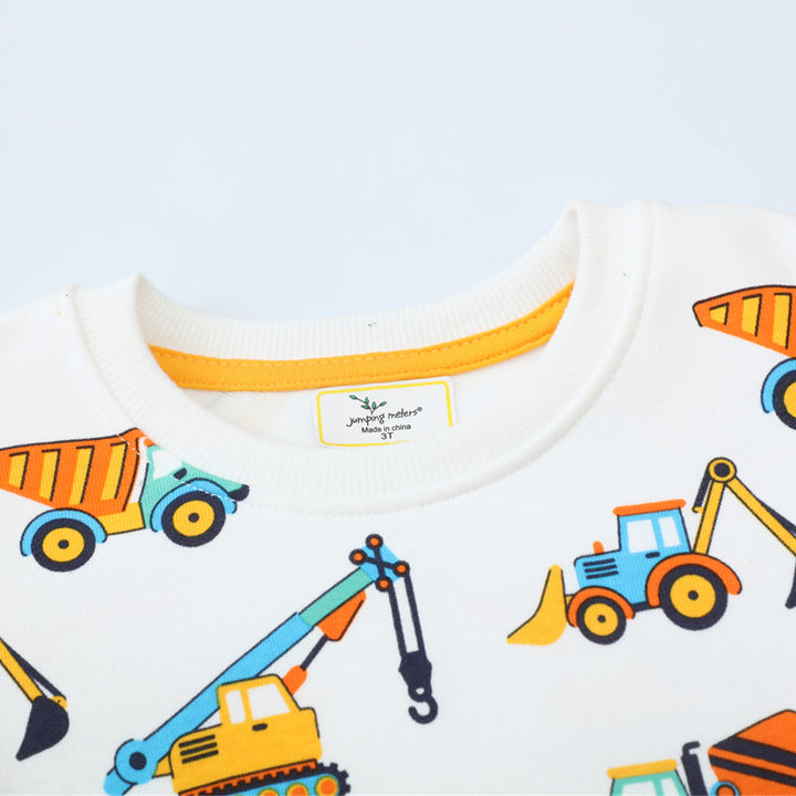 Jungen Sweatshirt mit buntem Baustellenfahrzeug-Design Echo Archiv