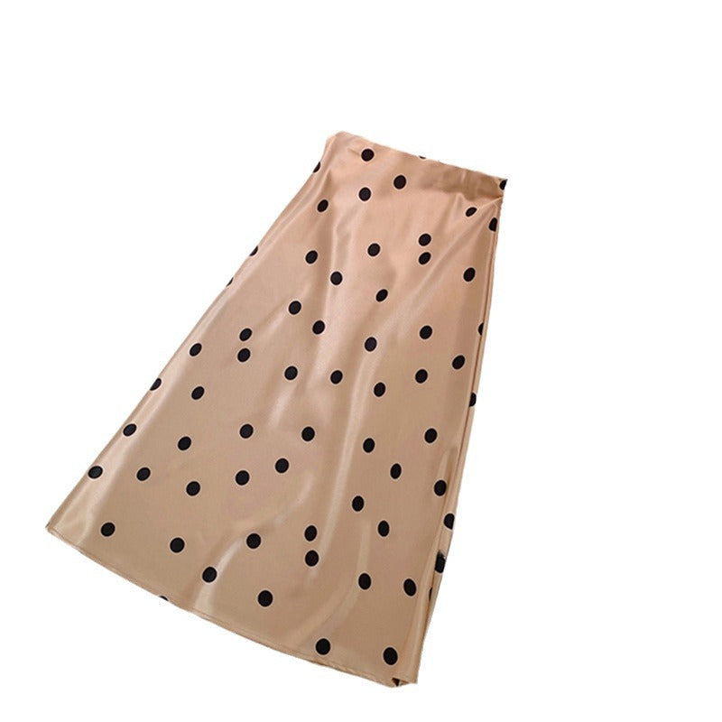 Damen Eleganter Satinrock mit Polka-Dots Echoarchiv