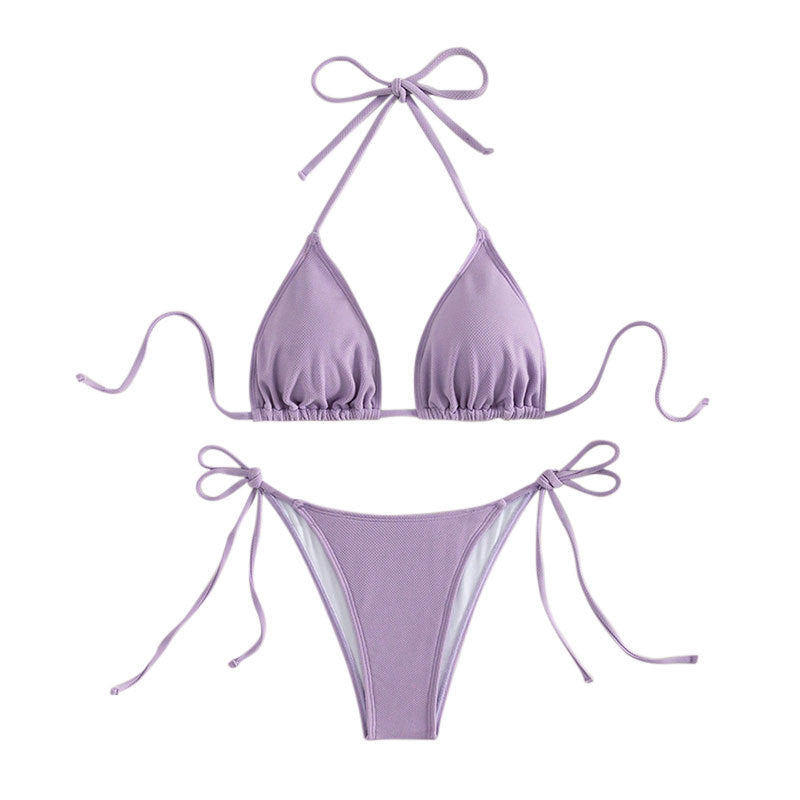 Damen Triangel-Bikini mit verstellbaren Bindebändern und hoher Beinausschnitt Echo Archiv