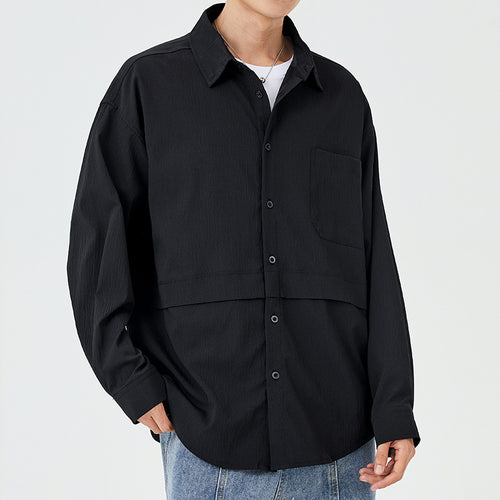Herren lässige Hemdjacke mit praktischen Taschen Echoarchiv