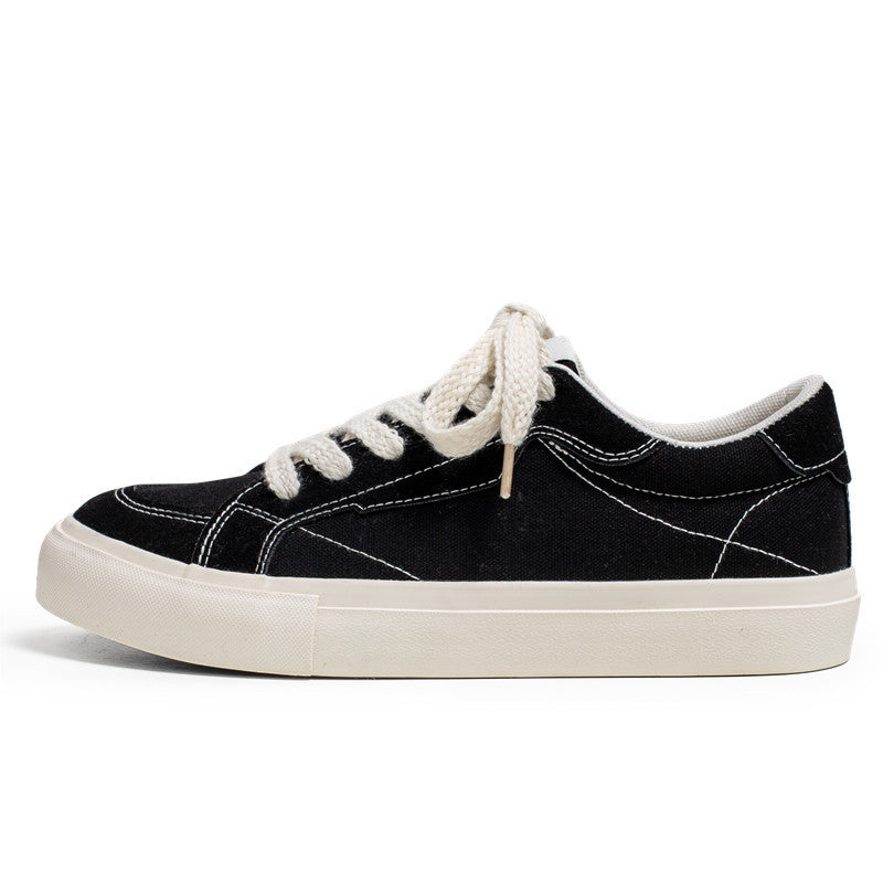Unisex lässiger Canvas-Low-Top Sneaker mit kontrastnaher Ziersteppung und gepolsterter Plateausohle – Norré