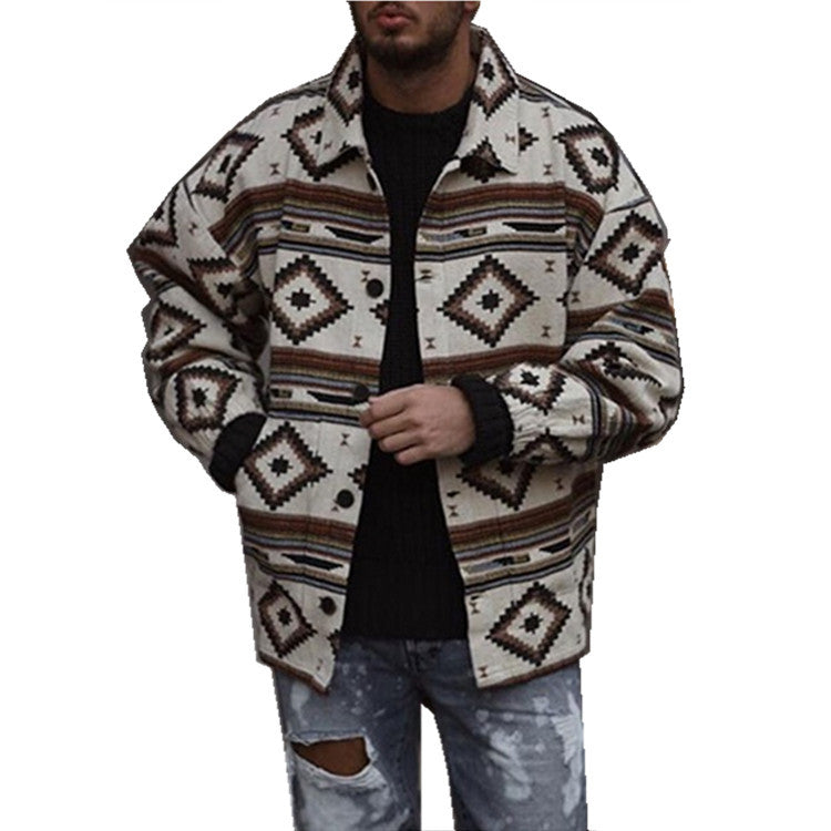 Herren gemusterte Freizeitjacke im modernen Look mit leichtem Futter Echoarchiv