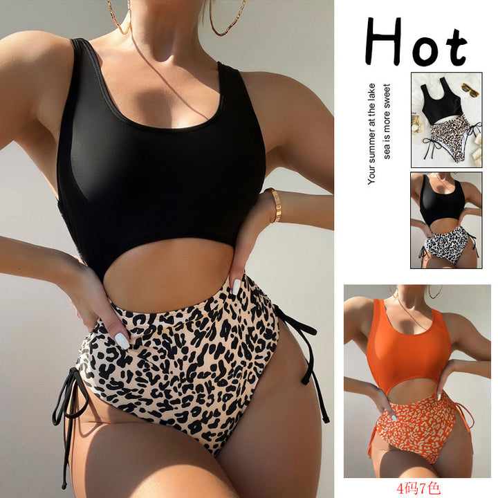 Damen Cut-Out Badeanzug mit hoher Taille und animalischem Muster Echo Archiv