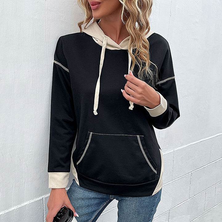 Damen Lässiger Kapuzenpullover mit kontrastierenden Ärmeln Echo Archiv