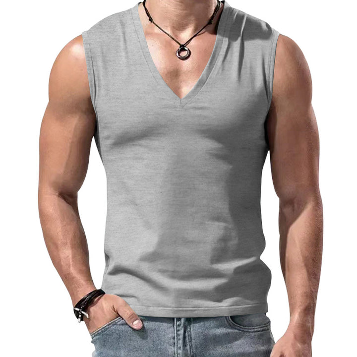 Herren nan figurbetontes ärmelloses V-Ausschnitt Muskelshirt Echo Archiv