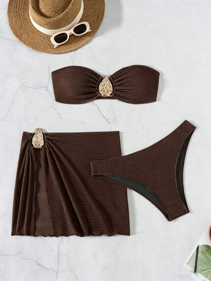 Damen Bandeau-Bikini-Set mit dekorativem Wickelrock Echo Archiv