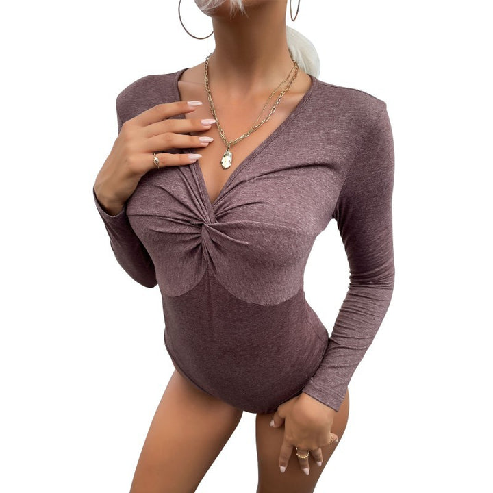 Damen Figurbetonter Longsleeve-Body mit Twist-Detail und geformten Cups – Bodéline