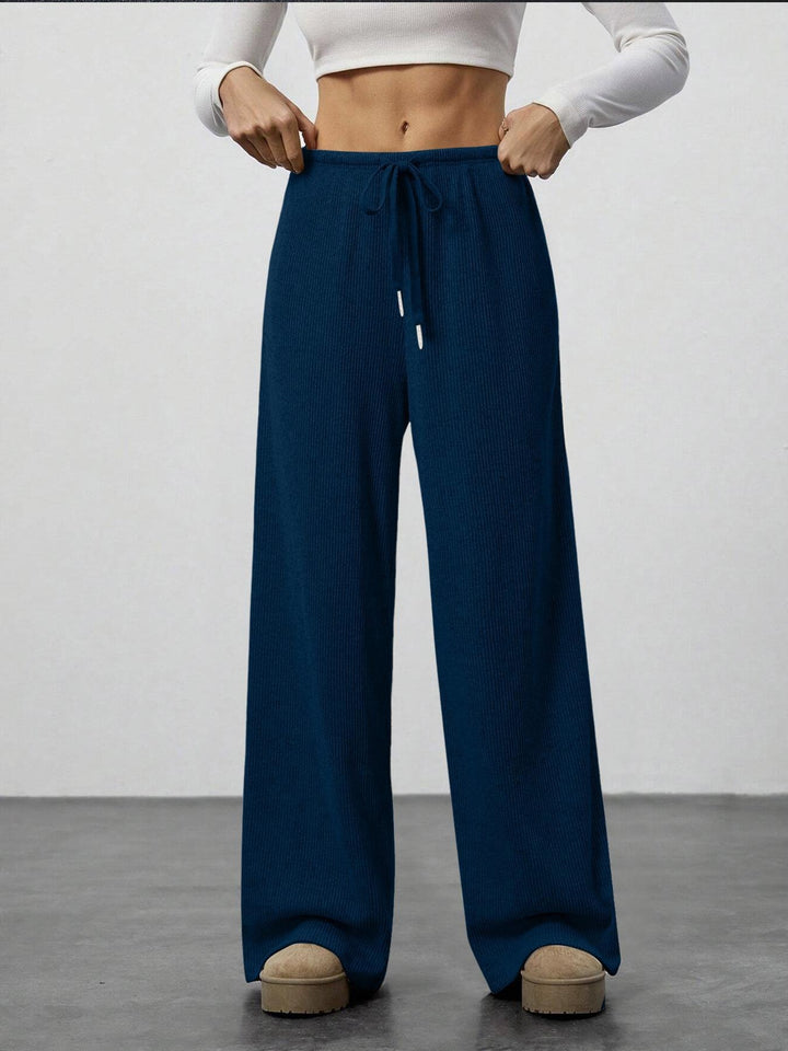 Damen Weit geschnittene Relax-Hose aus elastischem Strickmaterial mit Kordelzug Echo Archiv