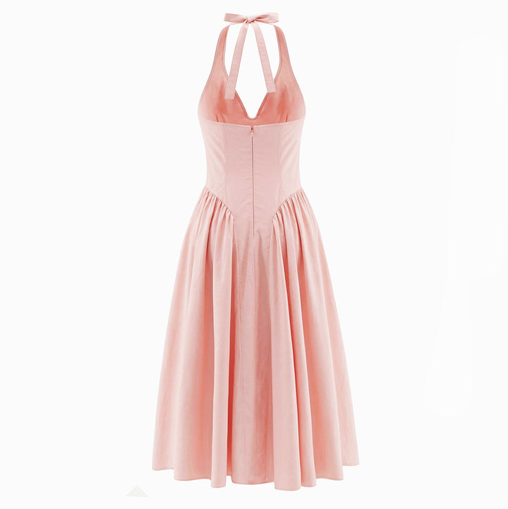 Damen Maxikleid mit tiefem V-Ausschnitt und Pommes-Rockdesign Echo Archiv