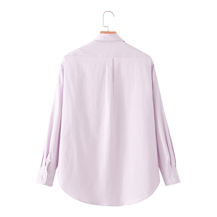 Damen Klassische Oversize-Hemdbluse mit verdeckter Knopfleiste und abgerundetem Saum Echo Archiv