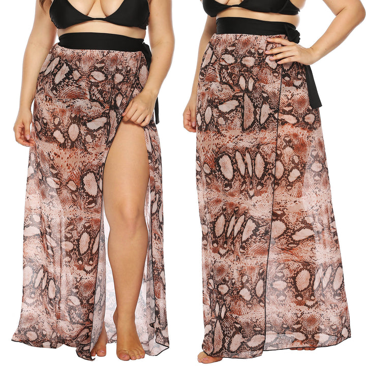 Damen Beach-Kimono aus transparentem Stoff mit trendigem Schlangenprint Echo Archiv