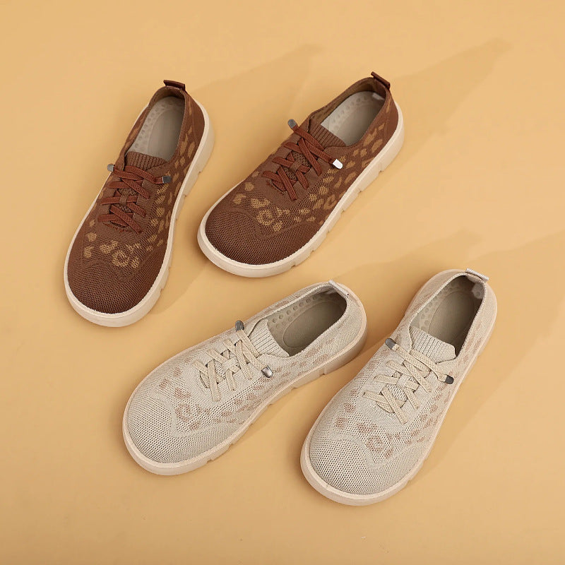 Damen Atmungsaktive Sneaker mit modischem Leopardenmuster Echo Archiv
