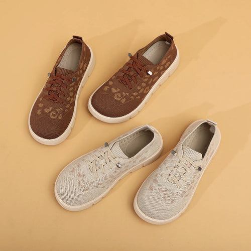 Damen Atmungsaktive Sneaker mit modischem Leopardenmuster Echo Archiv