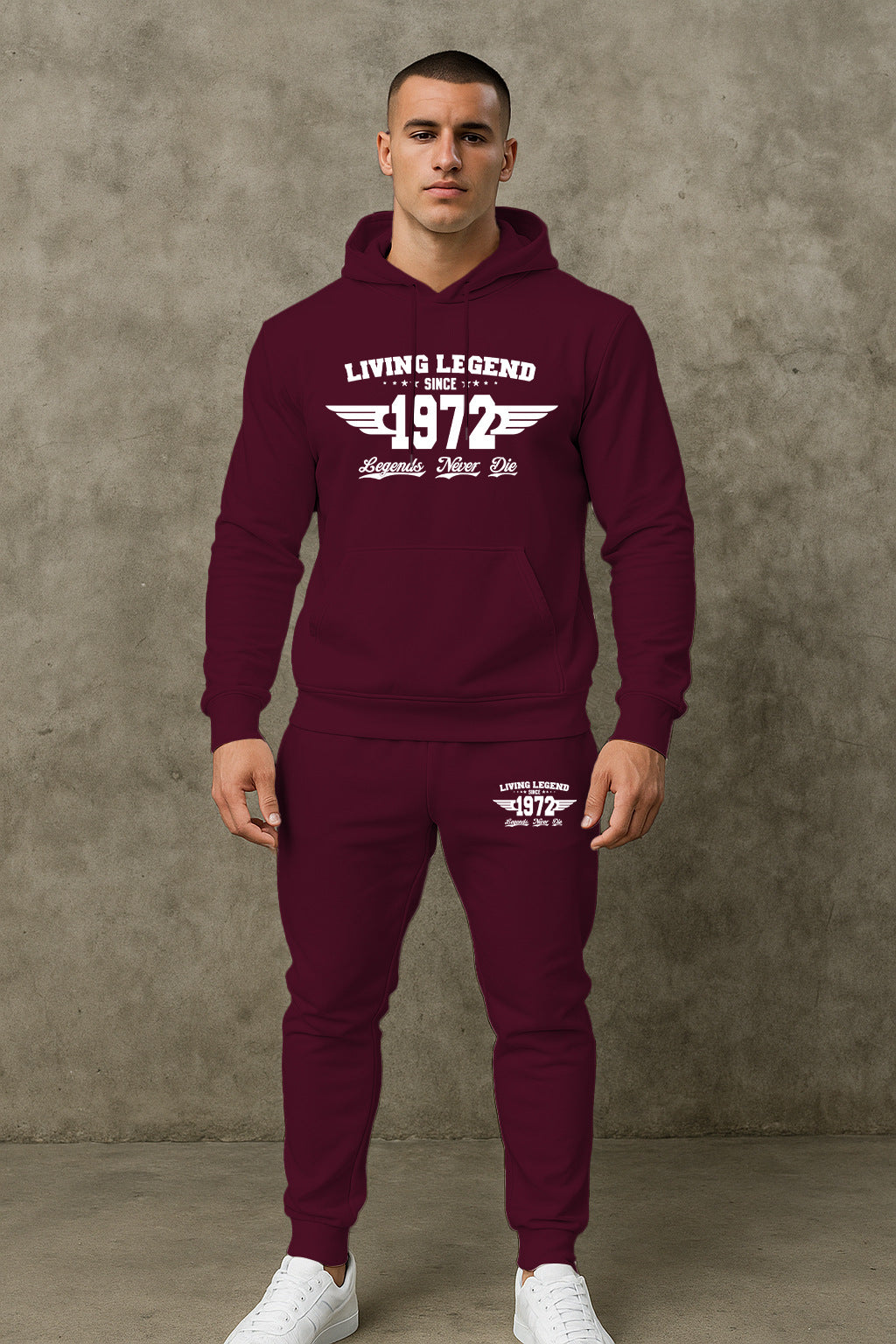 Herren Hoodie und Jogginghose Set mit modernem Druck Echoarchiv