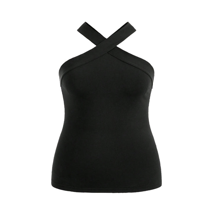 Damen Crop-Top mit schickem Kreuz-Ausschnitt und figurbetontem Schnitt Echo Archiv