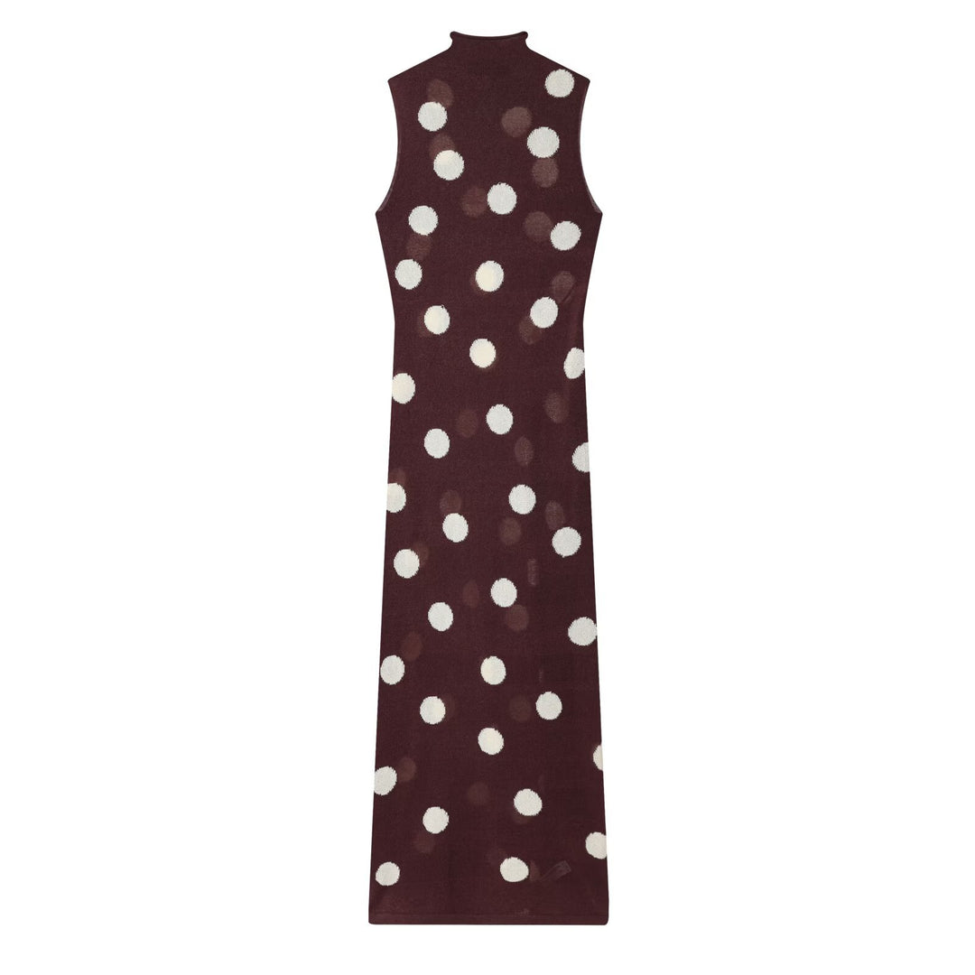 Damen Maxikleid mit hochgeschlossenem Kragen und verspieltem Punkte-Design Echo Archiv