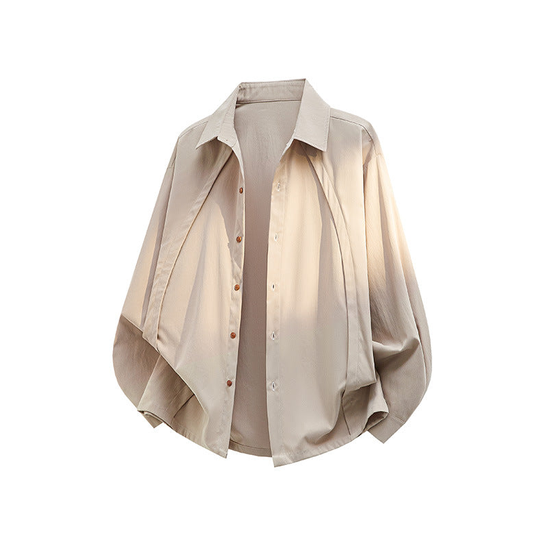 Herren Oversize-Hemdjacke aus leichtem Baumwollmix mit geradem Schnitt & Knopfleiste Echoarchiv