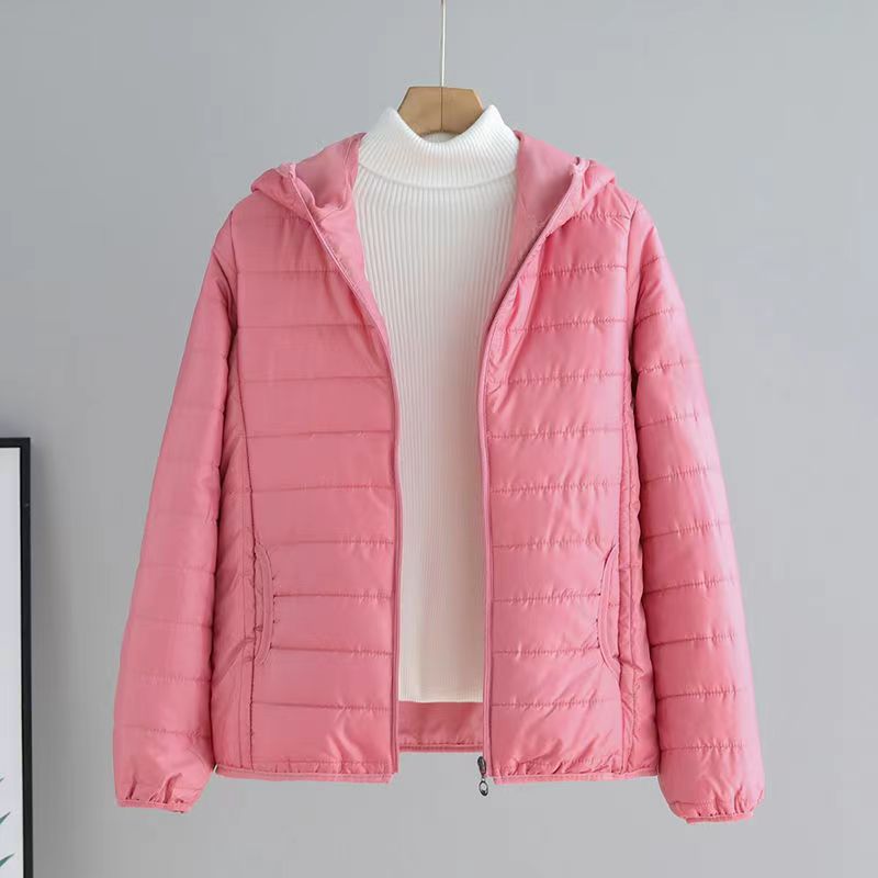Damen gesteppte Übergangsjacke mit praktischen Taschen und Kapuze Echoarchiv