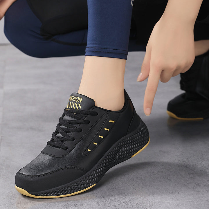 Damen nan elegante Plateau-Sneaker aus Kunstleder mit wabenstrukturierter Dämpfungssohle und ergonomischem Komfortfußbett Echo Archiv