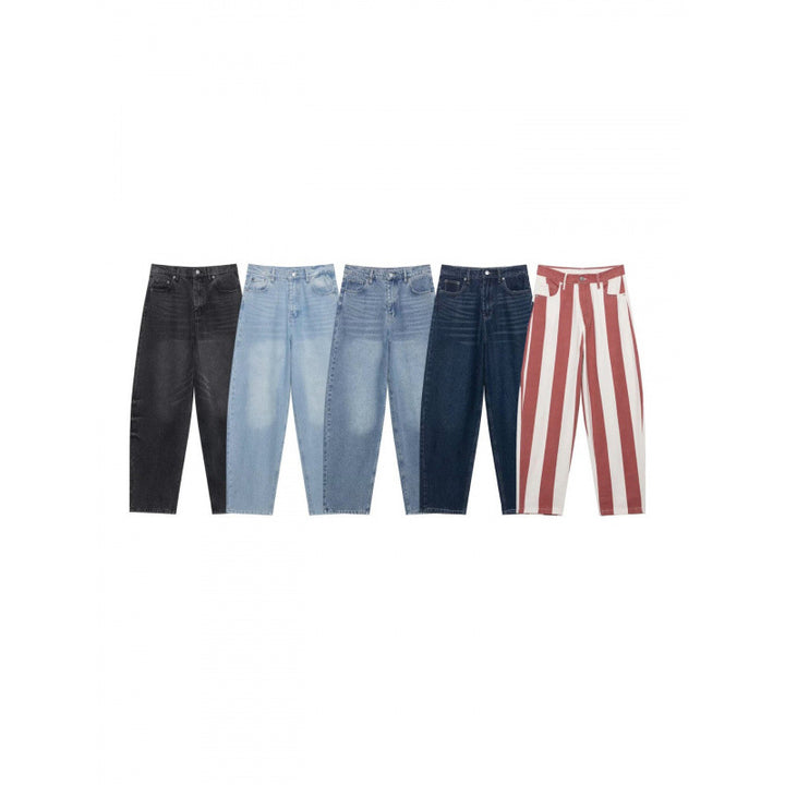 Damen Hochtaillierte weite Streifenjeans im Retro‑Look Echo Archiv