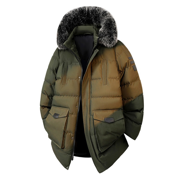 Herren Wattierter Parka im Duffle‑Stil mit Kapuze und großen Pattentaschen Echoarchiv