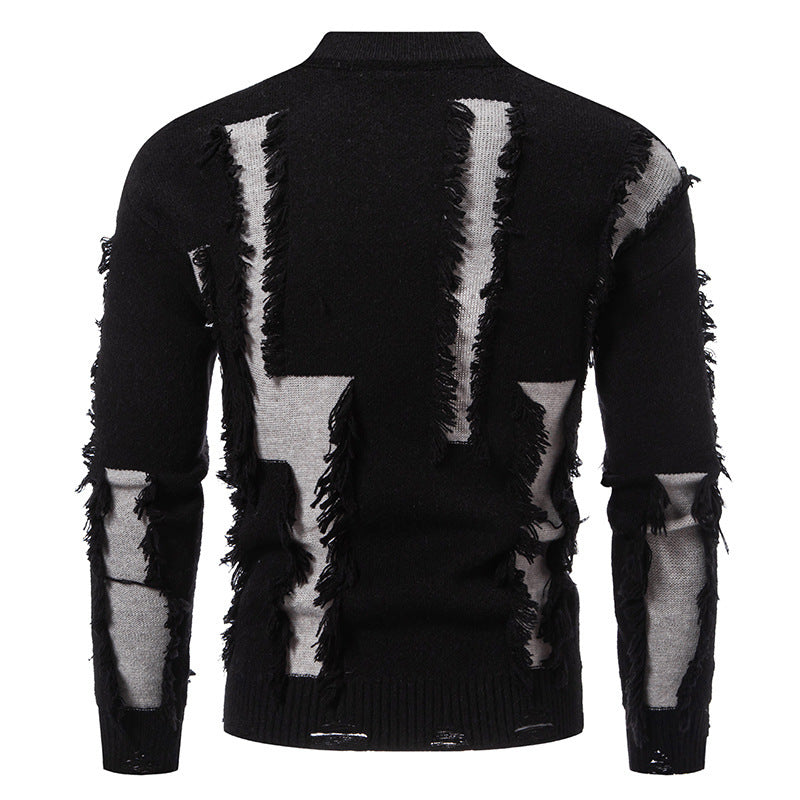 Herren Pullover mit auffälligem Fransen-Design Echoarchiv