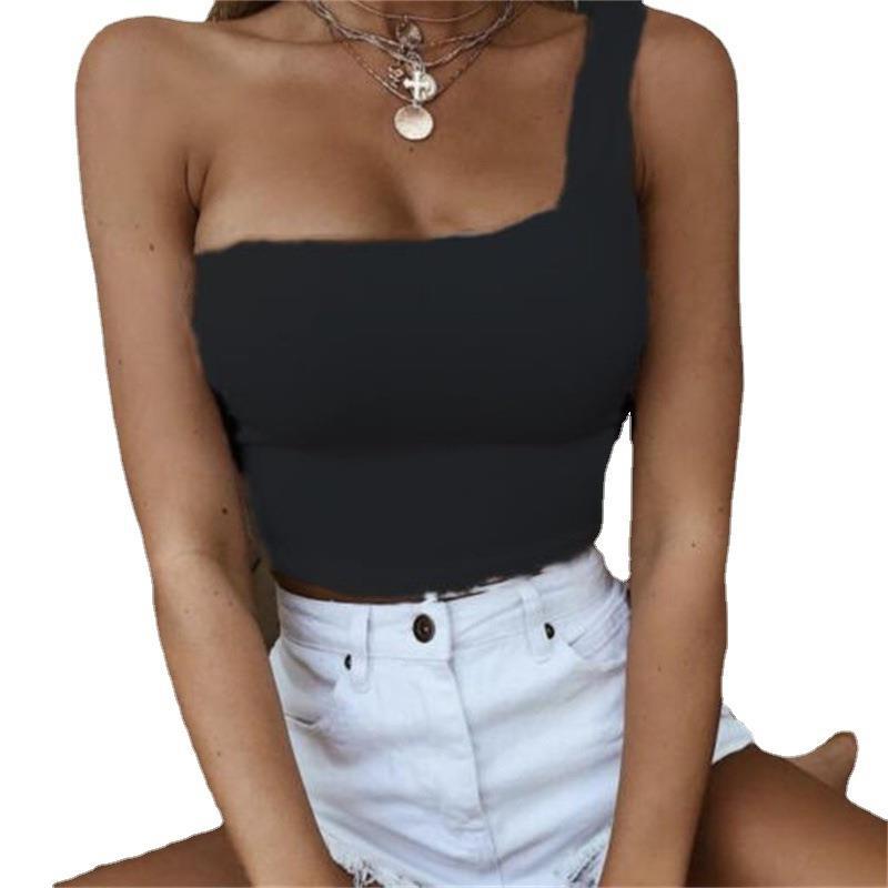 Damen Elegantes One-Shoulder Crop-Top Echo Archiv
