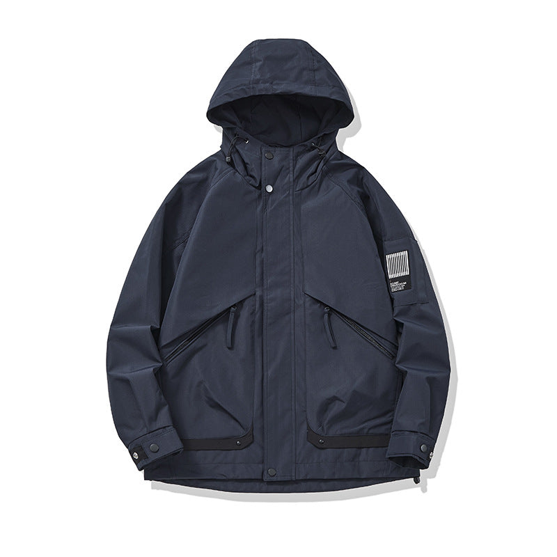 Unisex Multifunktionale Outdoorparka im Boxy‑Cut mit verstellbarer Kapuze und asymmetrischen Reißverschlusstaschen Echoarchiv