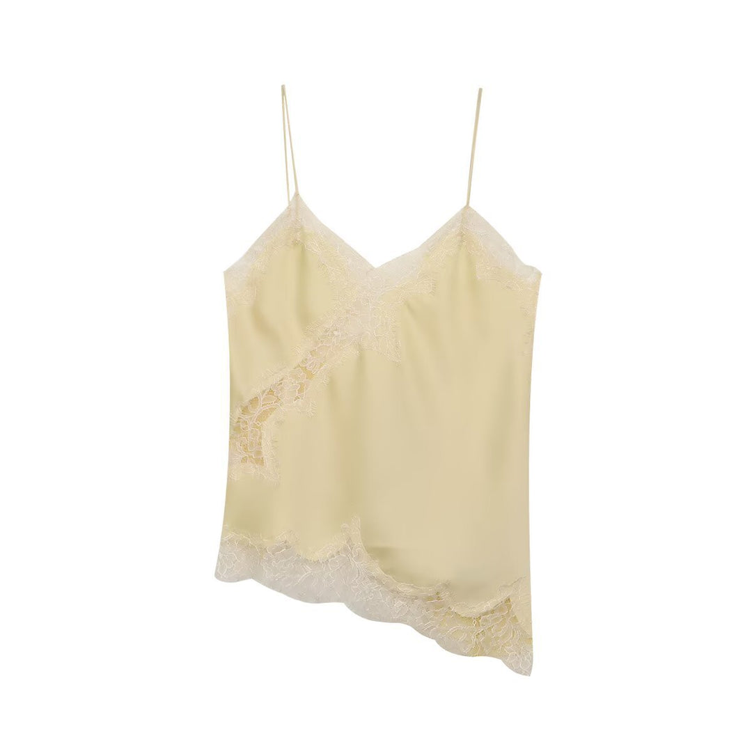 Damen-Spitzen-Camisole mit asymmetrischem Schnitt und eleganten Punkten Echo Archiv