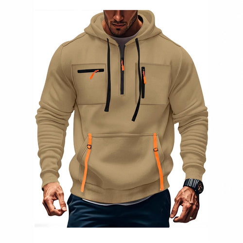 Herren modischer Kapuzenpullover mit funktionalen Reißverschlusstaschen Echoarchiv