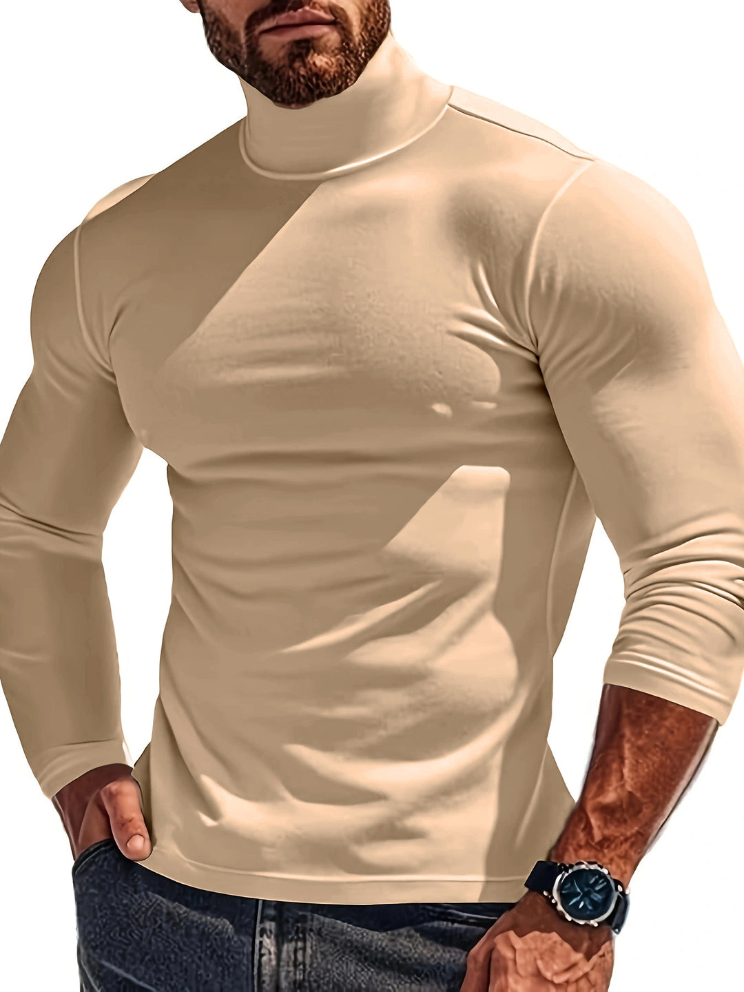 Herren Langärmliges Turtleneck Shirt mit atmungsaktivem Material Echoarchiv