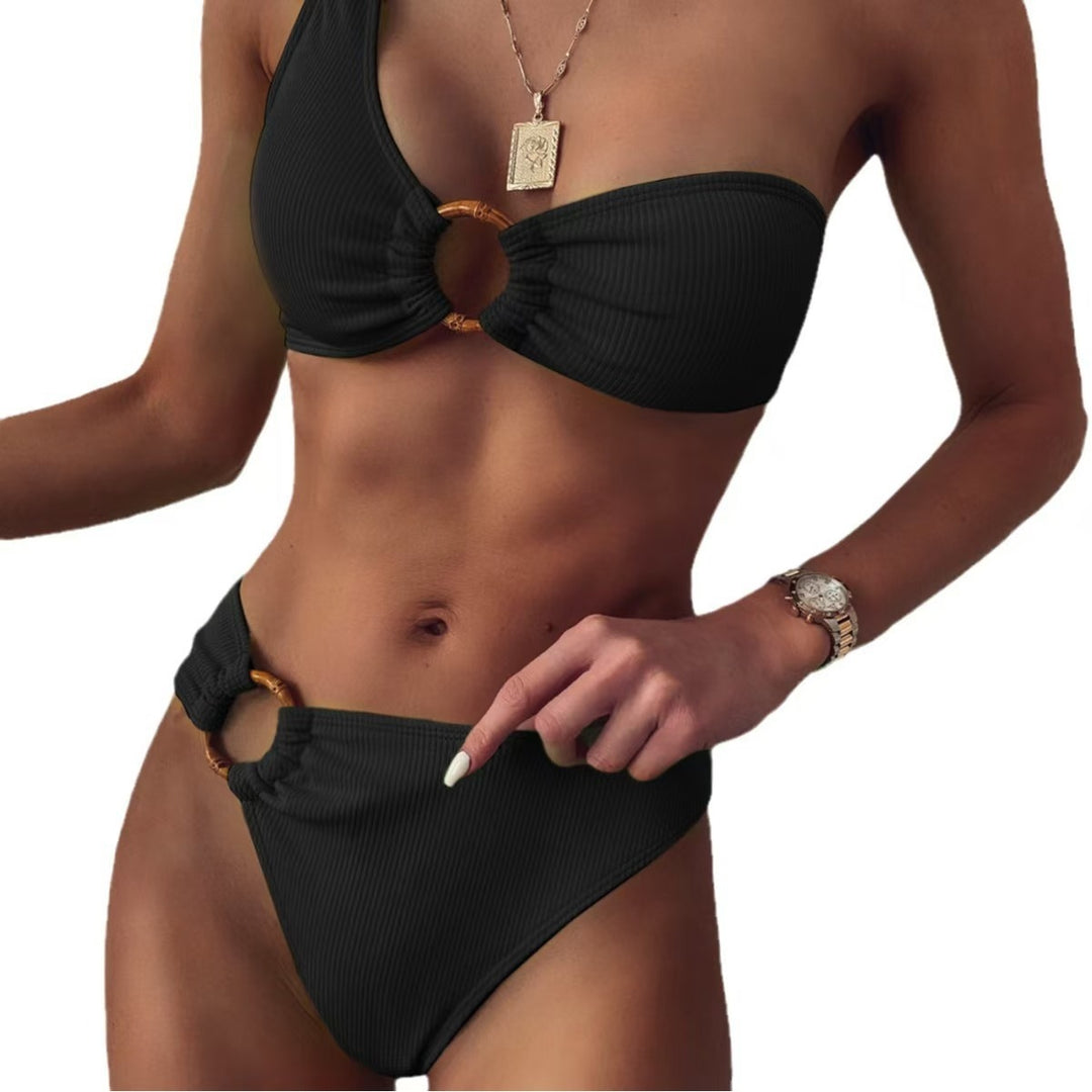 Damen Stilvoller Triangel-Bikini mit goldenen Details Echo Archiv