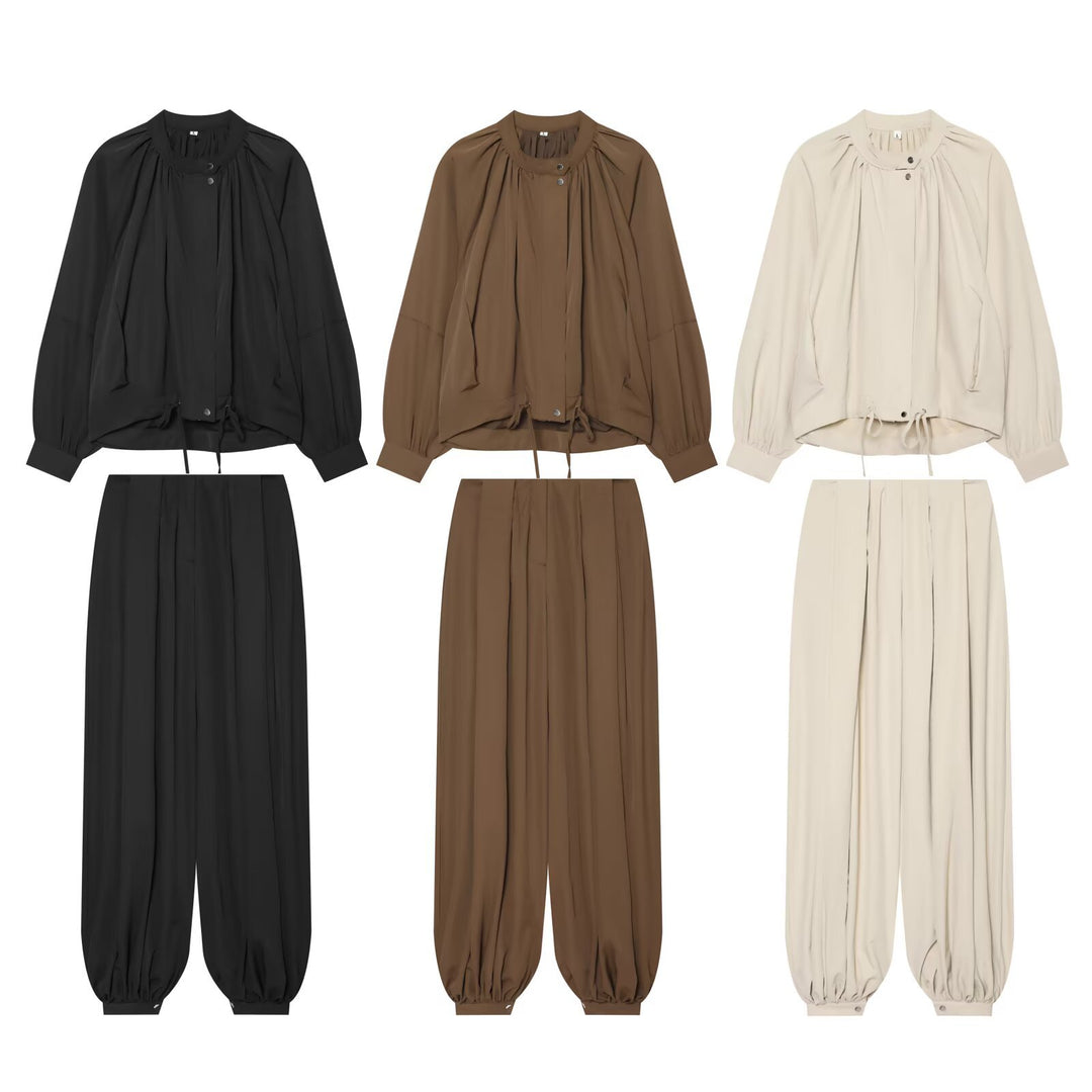 Damen Leichte Blousonjacke mit Rundhals, geraffter Passe und Tunnelzug Echo Archiv