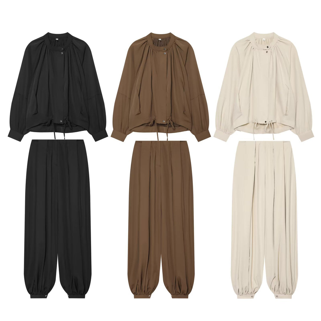 Damen Leichte Blousonjacke mit Rundhals, geraffter Passe und Tunnelzug Echo Archiv