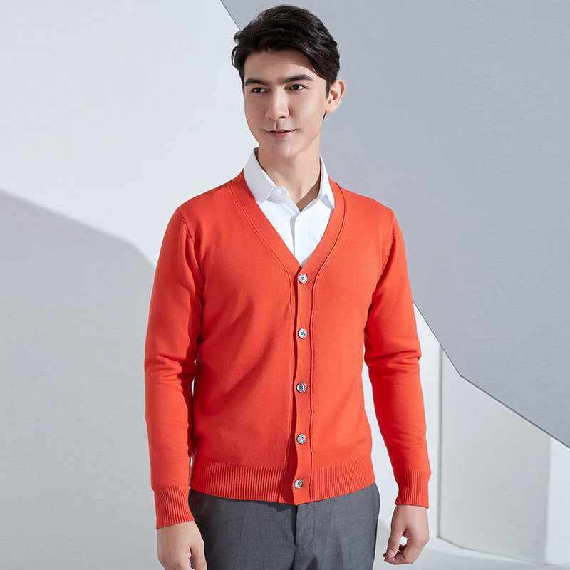 Herren Leichter Feinstrick-Cardigan mit V‑Ausschnitt und Business‑Silhouette Echoarchiv