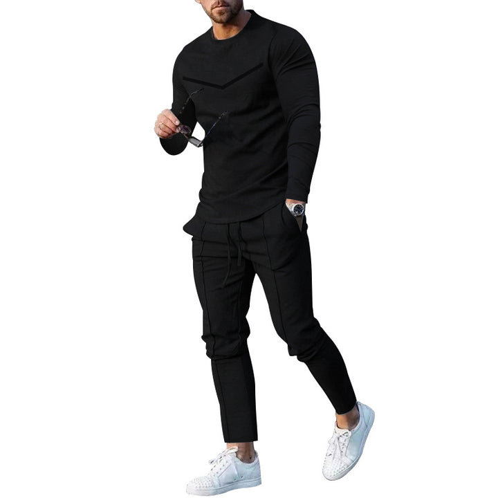 Herren Sportliches Freizeit-Set mit atmungsaktivem Langarmshirt und bequemen Jogginghosen Echoarchiv