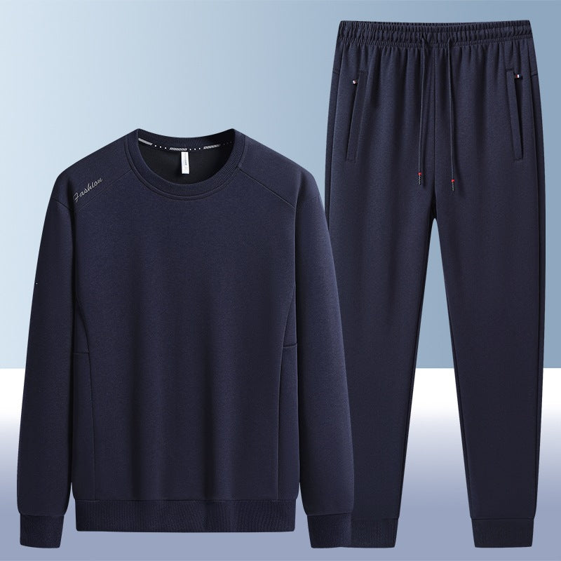 Herren Komfortables Mikrofleece-Trainingsset mit Rundhals‑Sweatshirt & tapered Jogginghose Echoarchiv
