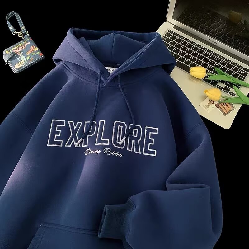 Unisex Oversized Kapuzenpullover mit Schriftzug Echoarchiv