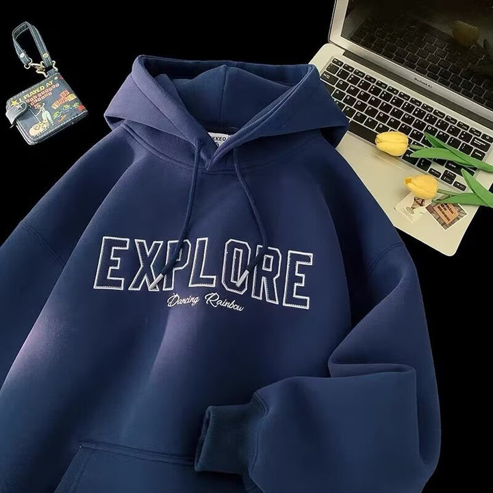 Unisex Oversized Kapuzenpullover mit Schriftzug Echoarchiv